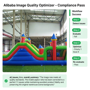 Winsun Parcours d'obstacles gonflable sur mesure de 30 pieds, grand jeu commercial, château gonflable avec toboggan, course, matériau PVC sans plomb, imperméable - Product Image 1