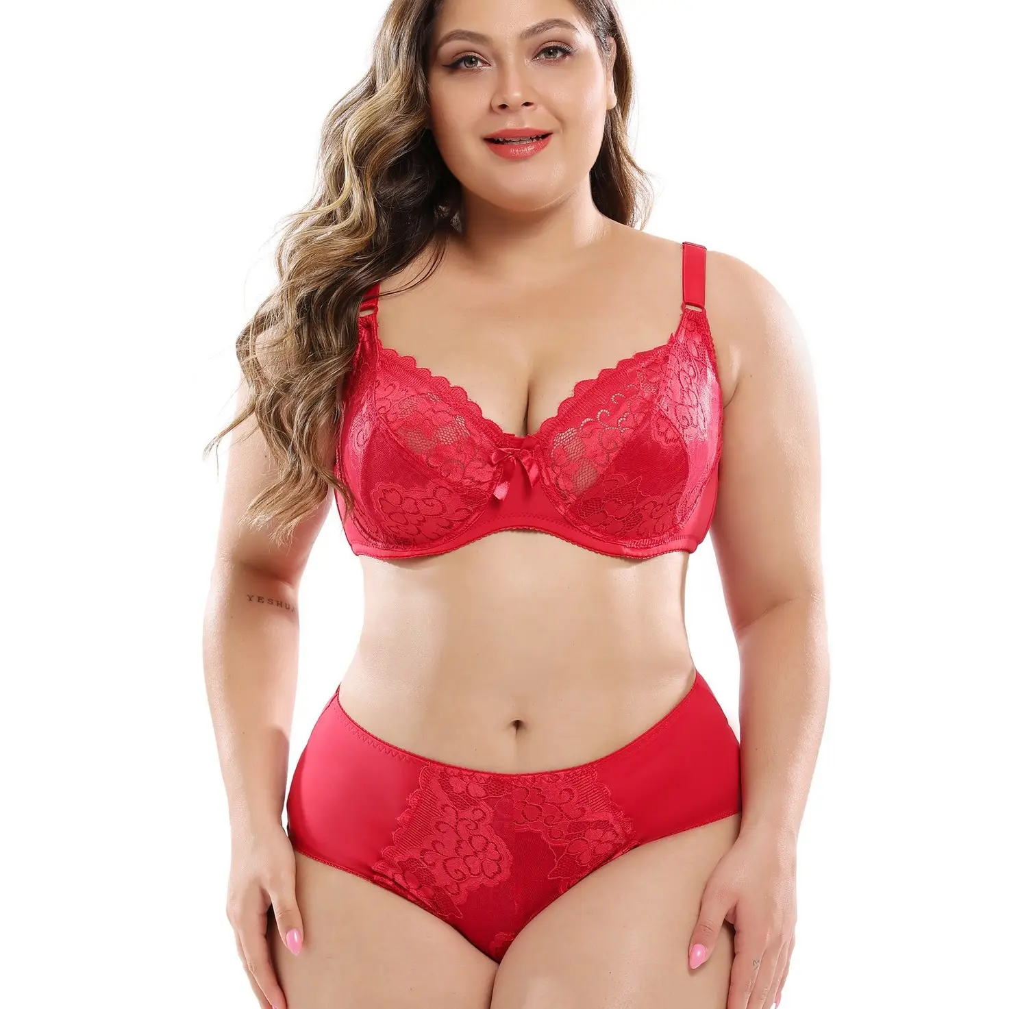 Ensembles de soutien-gorge et de culottes quotidiens en dentelle pour la peau grande taille coupe complète Sexy femmes sous-vêtements pour les grosses filles