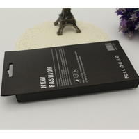 Cajas de papel negro impresas con logotipo personalizado Embalaje con ventana transparente Caja de caja de teléfono celular al por menor Embalaje
