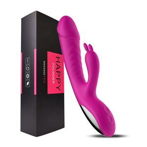 Kotak hadiah kemasan G Spot klitoris Stimulator kelinci wanita kelinci Vibrator seks realistis Dildo Vibrator untuk wanita - Product Image 1