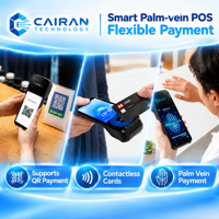 Sistem Terminal Pintar Cairan Mobile POS Pembayaran Vena Telapak Tangan Android 13/14 Bluetooth 5.5 Inci NFC QR Barcode Inventaris Ritel