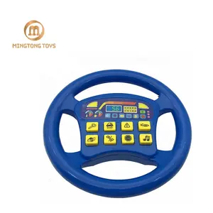 Educational children electronic simulate driving car pretend game small musical steering wheel toy