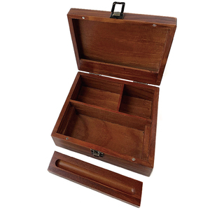 Thảo Mộc Hút Thuốc Phụ Kiện Lưu Trữ Từ Gỗ Stash <span class=keywords><strong>Box</strong></span> Với Cán Khay - Product Image 4
