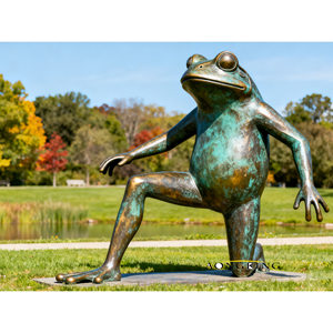2023 nouveau design statues de grenouille décoration de jardin grande taille statue de grenouille en laiton personnalisé animaux d'extérieur Sculpture décoration - Product Image 4