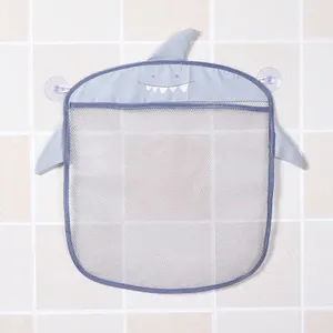 Bolsa de malla al por mayor para juguetes de baño con ventosas, diseño de dibujos animados (tiburón, conejo, oso), organizador de malla de secado rápido para niños - Product Image 3