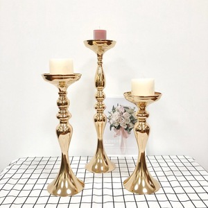 FS013 Electroplated Metal Candle Holder Set Tall Candlestick <b>Centerpiece</b> Stand for <b>Wedding</b> Party Event Table Decoration - Product Image 5