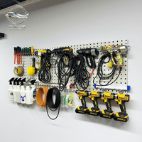Système d'organisation mural en métal pour atelier et garage, support de rangement robuste pour outils, panneau perforé