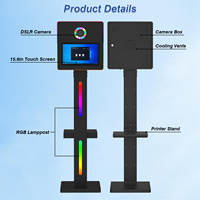 Écran de photomaton vertical électrique pour impression instantanée, compatible avec les appareils photo reflex/appareils photo, équipement de photomaton à 360 degrés pour fêtes