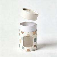 Emballage personnalisé en tube de carton biodégradable pour bougies, avec feuille d'or, tubes d'expédition blancs, boîte cadeau ronde avec couvercle