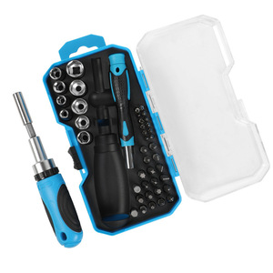 44 Pc Screwdriver Tool Set 1/4 In Socket Drive Combination Kit For Home And Automotive Use Blue Box - Product Image 4