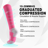 Chaussettes de compression en nylon personnalisées avec logo, 15-20 mmHg, 20-30 mmHg, chaussettes de sport colorées jusqu'au genou pour hommes et femmes