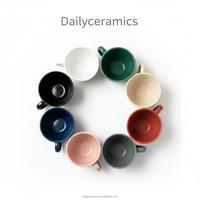 Mug à café en céramique noire de qualité supérieure 350 ml Grande capacité Tasse en grès pour l'art du latte Espresso et le thé de l'après-midi