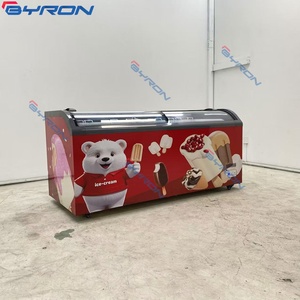<span class=keywords><strong>Congélateur</strong></span> commercial profond de type îlot européen, vitrine à crème glacée avec porte coulissante en verre incurvé, équipement de réfrigération - Product Image 4