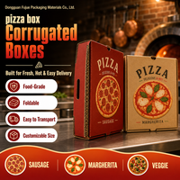 Boîte à pizza pliable en carton kraft écologique jetable avec impression 4 couleurs et pelliculage mat