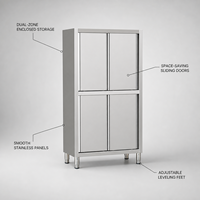 Armoire murale en acier inoxydable à double porte pour restaurant, hôtel, cuisine et service de traiteur
