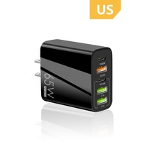 5-in-1 PD 65W taşınabilir duvar soket adaptörü USB tak şarj 2 tip C 3 USB çıkışları kulaklık kameralar için uyumlu İngiltere/ab/abd