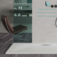 Twowinco Bac de douche rectangulaire minimaliste écologique à vidange rapide et sortie centrale pour sanitaires modernes