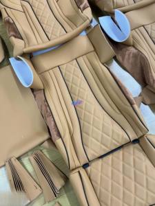 Fundas de asiento de alta calidad al por mayor de fábrica para <span class=keywords><strong>Mercedes</strong></span>-Benz <span class=keywords><strong>Vito</strong></span> reemplazo de 7 <span class=keywords><strong>plazas</strong></span> con asientos de cuero marrón Napa - Product Image 6