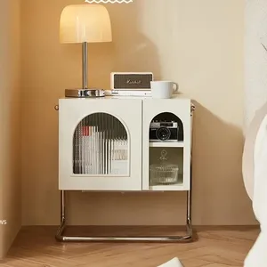 Kabinet furnitur ruang tamu gaya Nordic, dapat dilepas kayu solid dudukan malam mewah samping tempat tidur meja kabinet televisi