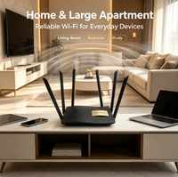 Routeur Mesh WiFi5 Double Bande Ruijie EW1200G PRO d'occasion avec 6 antennes, signal puissant, ports réseau Gigabit complets, garantie 1 an