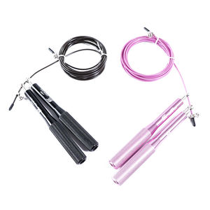 Corde à sauter avec poignée en aluminium, logo personnalisé, corde à sauter en fil d'acier rapide vente en gros - Product Image 1