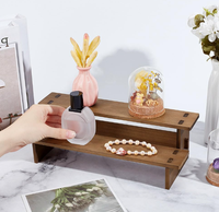 Étagère organisateur de parfums haut de gamme, mini support en bois à 2 niveaux pour l'affichage des parfums