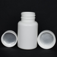 Flacon médical en plastique HDPE blanc 75ML pour emballage pharmaceutique de capsule de comprimé de pilule avec bouchon à vis CRC