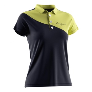 เสื้อโปโลกอล์ฟแขนสั้นสำหรับผู้หญิง แห้งเร็ว ระบายอากาศได้ดี ชุดกีฬาทันสมัย สีสันตัดกัน เหมาะสำหรับใส่ลำลองกลางแจ้ง - Product Image 5