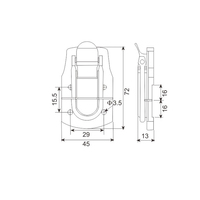 Loquet à bascule professionnel durable avec clé, fermoir métallique pour valise, boîte, coffre, porte-documents, étui en bois, argenté