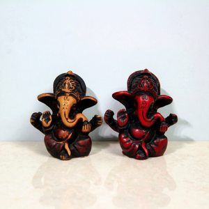 Handcrafted Resin Ganesh Idol Decorative Lord Ganesha Statue Home Temple Office Decor Single - Product Image 1