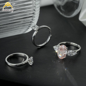 מותאם אישית זהב 14K לבן טבעות משובחות Jigi 2ct 3ct סגלגל בצורת מעבדה ורוד גדל טבעת יהלומים - Product Image 4