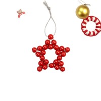 Kit de Macramé Limitado de Navidad, Estilo Bohemio/Nórdico, Cuentas de Madera Coloridas, Estrella, Manualidades, Decoración Multicolor para Coche/Bolso/Hogar, Regalo, Tutorial