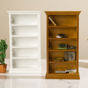 1:12 bricolage bois jouet noël elfe maison de poupée meubles OB11 étude salon ornements bibliothèque armoire de rangement fleur étagère - Product Image 1