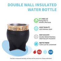Tasse à thé fabriquée en Argentine, en acier inoxydable 304, double paroi isolée, motif crocodile, tasse cadeau d'affaires en stock