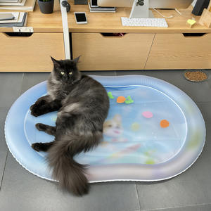Tapis rafraîchissant rond en PVC réutilisable pour animaux de compagnie, rempli d'eau, pour chiens et chats, soulagement de la chaleur estivale, portable, lavage à la main uniquement - Product Image 2