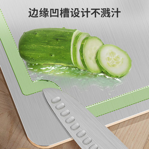 Tabla de cortar de acero inoxidable, rectangular, de 1,5 mm y 2 mm de grosor, apta para lavavajillas, tabla de cortar para verduras y frutas - Product Image 4