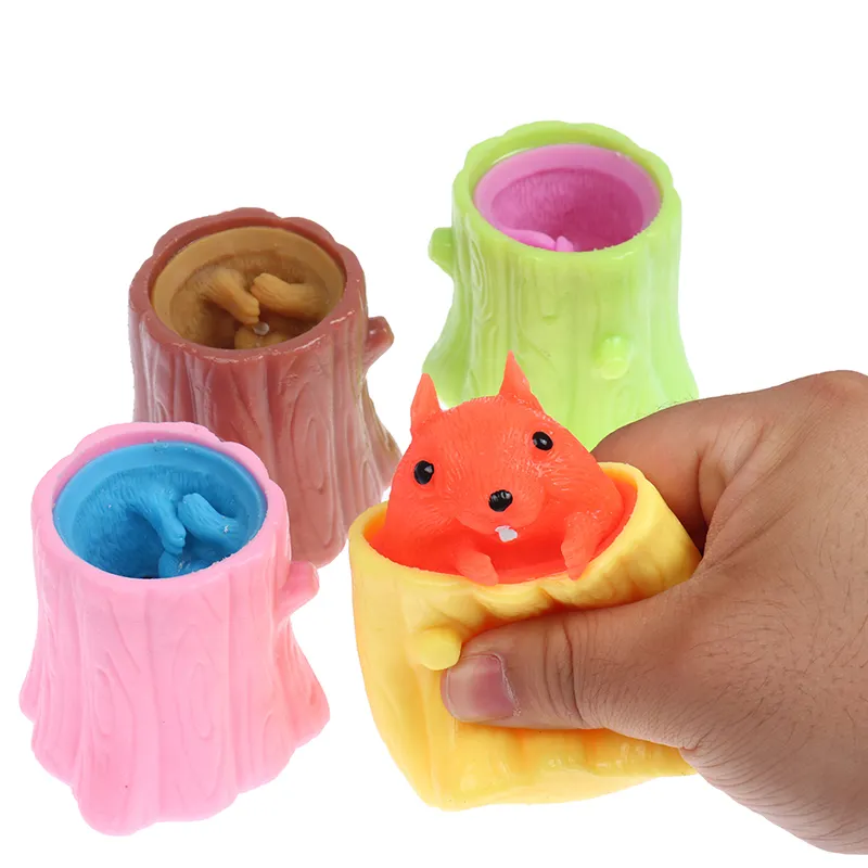 Squirrel Squeeze Squirrel Cup Toy, Silicone Fidget Reliver Stress Rubber Fidget Toys//