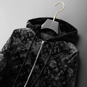 Printed Thick Hooded <b>Velvet</b> Winter Clothes for <b>Men</b> Coat Winter <b>Jacket</b> <b>Men</b> - Product Image 3