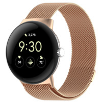Bracelet en acier inoxydable de luxe pour Google Pixel Watch 3 - Boucle métallique Milanese avec fermoir magnétique