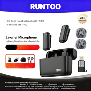 Wireless K13 Lavalier <b>Microphone</b> Radio Recording Noise Cancellation <b>Microphone</b> Dual IOS Type c <b>Microphone</b> with Charging Station - Product Image 2