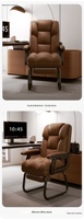 Chaise de bureau exécutive moderne en cuir avec dossier inclinable ergonomique, structure en acier inoxydable, confortable pour une utilisation prolongée
