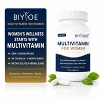 Multivitamines OEM pour femmes en capsules, 90 gélules végétales, méthylfolate, Vitex, formule personnalisée, fabricant Afrique de l'Ouest pour femmes