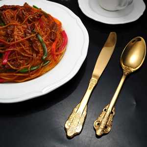 أواني فضية للزفاف من الفولاذ المقاوم للصدأ طقم ملعقة بيستيك فاخر من الفاجيلا النقش بالليزر طقم أدوات مائدة - Product Image 6