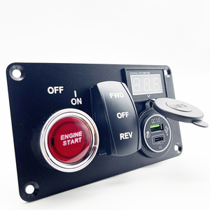 Golf giỏ hàng chuyển đổi quan trọng giao diện điều khiển Bảng điều khiển 9V-48V DC về phía trước đảo ngược Rocker chuyển QC3.0 + Loại C nhanh chóng sạc LED kỹ thuật số vôn kế - Product Image 2