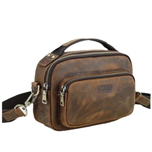 Bolso bandolera de hombro para hombre de cuero Crazy Horse Retro Black <span class=keywords><strong>Angel</strong></span> 2025, bolso portátil informal de cuero genuino para hombre - Product Image 6