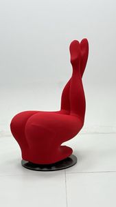 Sofá con acento francés, diseño rojo informal y creativo, silla de inversión de pierna larga para sala de estar, tienda de tela para zapatos, dormitorio de parque - Product Image 3