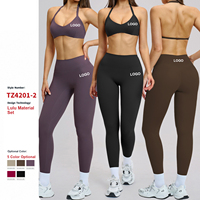 Ensemble de soutien-gorge de sport à bretelles et leggings taille haute pour femmes, vêtements de sport pour yoga, gym et fitness