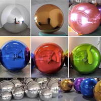Ballon Miroir Gonflable Réutilisable Grande Décoration d'Événement Ballon Bulle en PVC Doré Argenté pour Spectacles Fêtes Scènes Mariages
