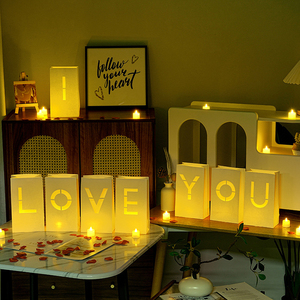 ¿Te Casarías Conmigo? Bolsas de Papel Luminosas para Velas de Té, para Bodas, Cumpleaños, Aniversarios, San Valentín - Product Image 1
