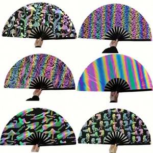 Abanicos de Bambú Portátiles con Sonido Fuerte, Arte Folclórico Tradicional, Decoración para Fiestas DIY, 33cm, Decoración Pintada, Recuerdos, Promociones - Product Image 6